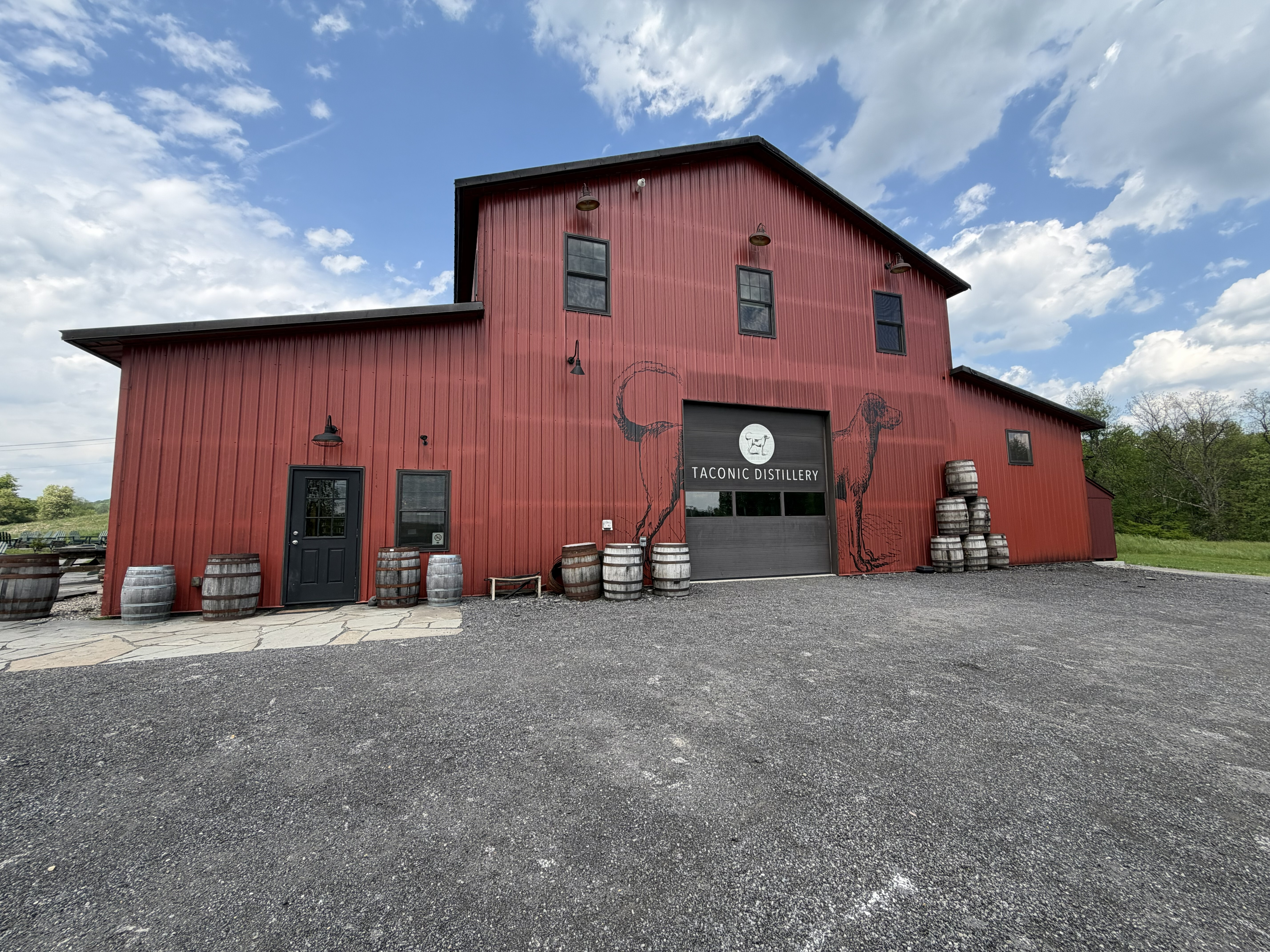 A large red barn 