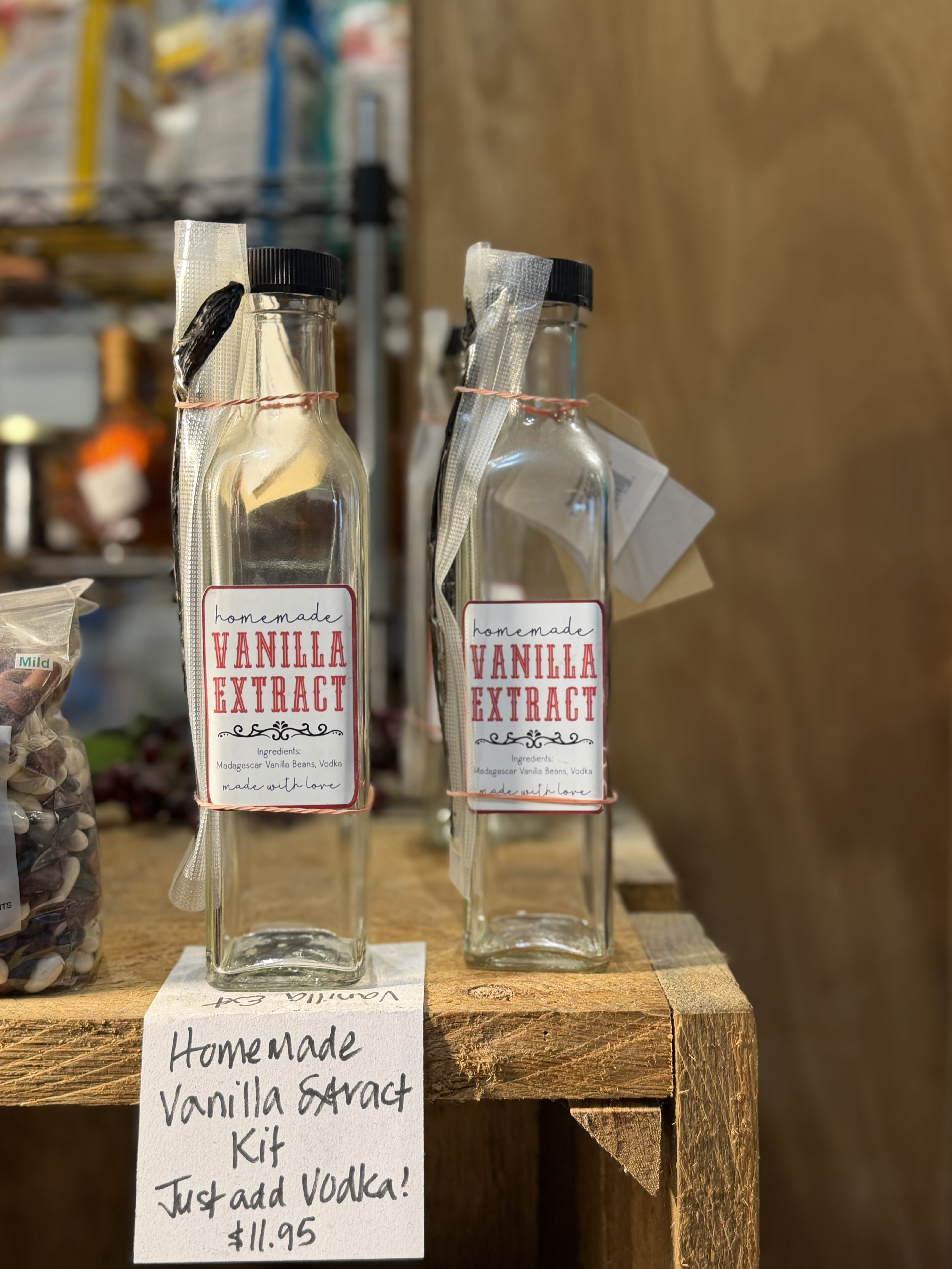 Glass bottles for homemade vanilla