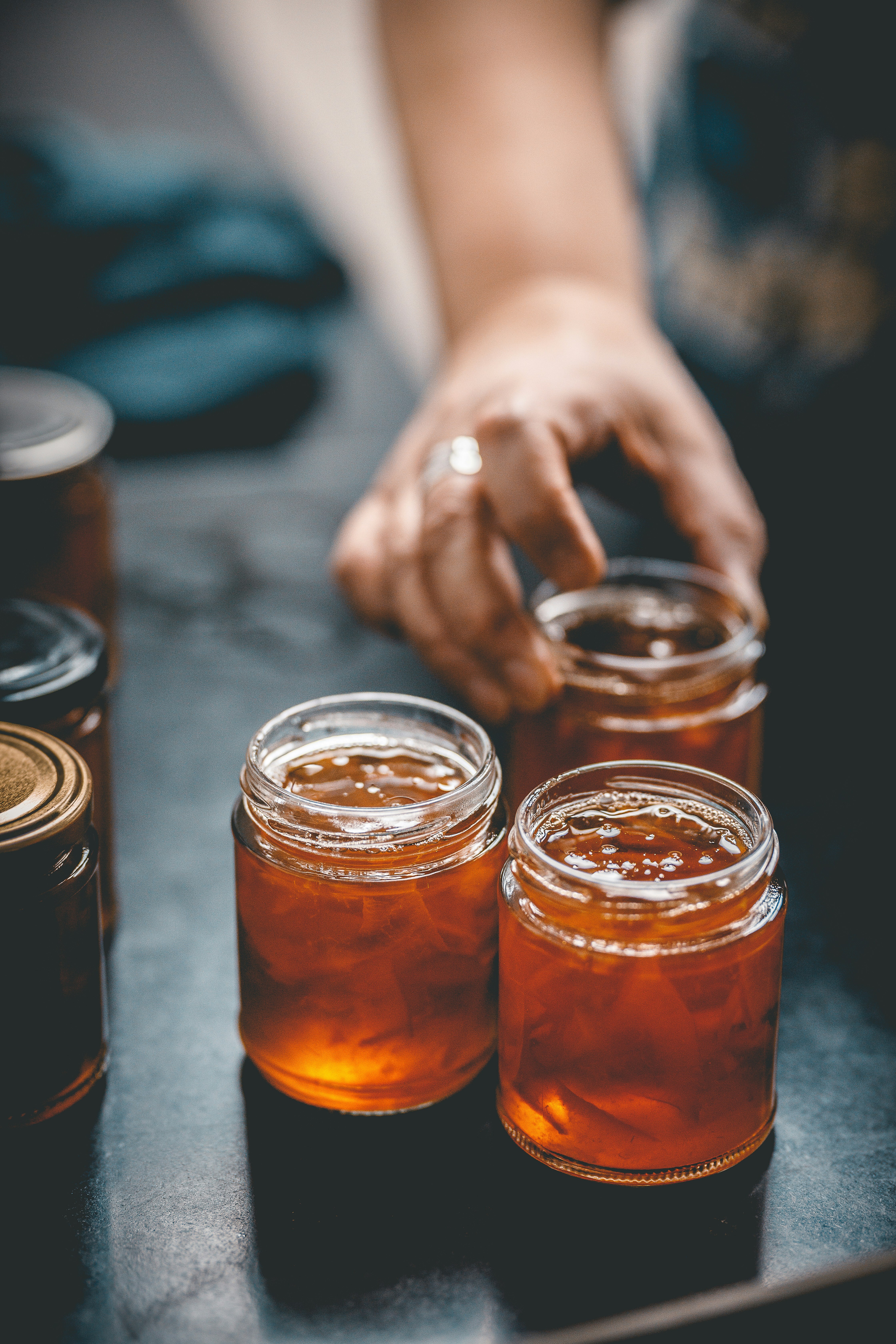 A woman making jam