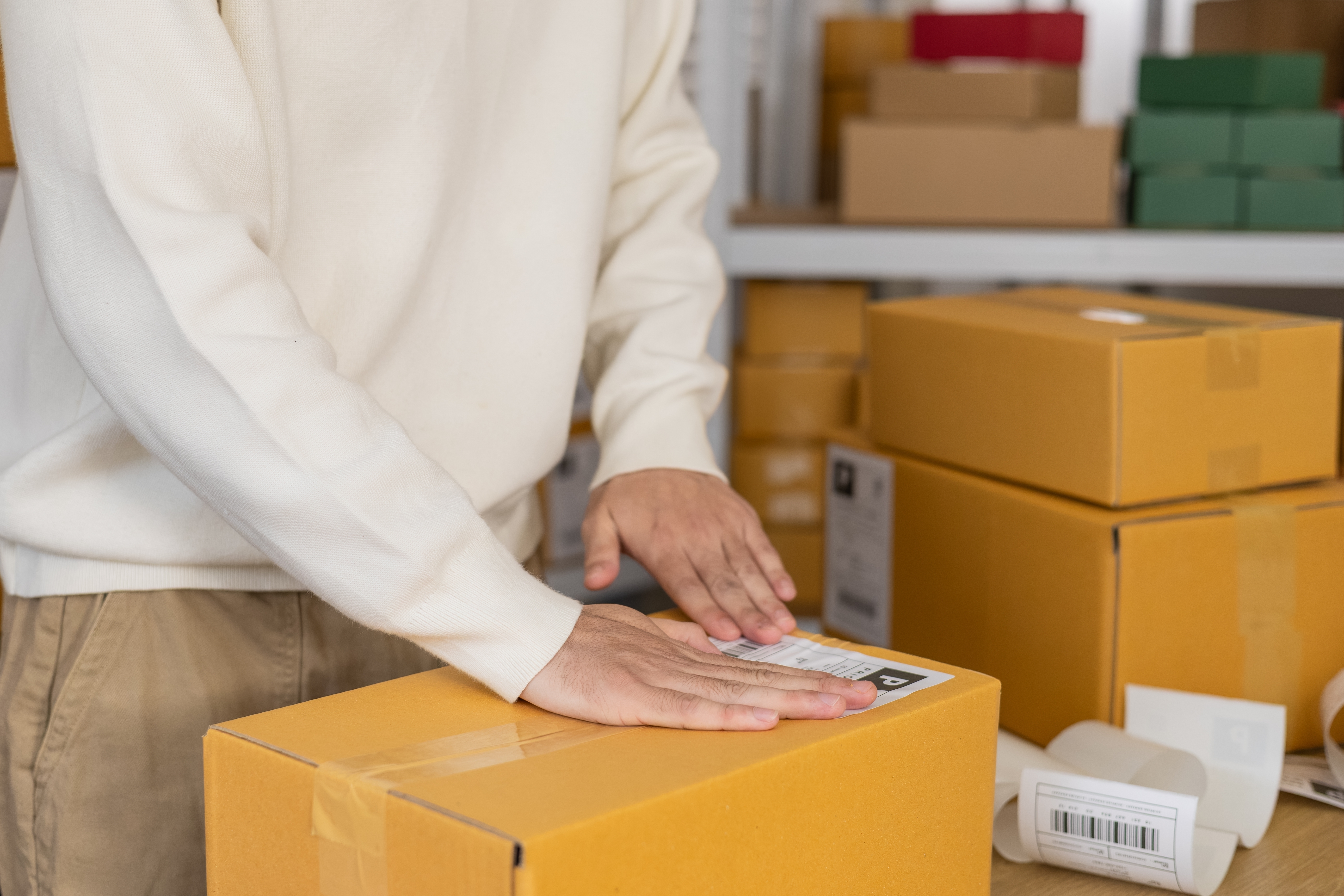 Packaging up boxes to ship