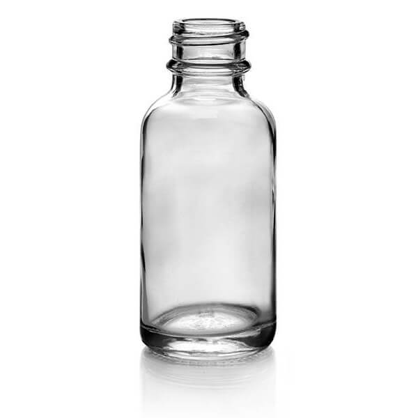 1 oz Clear Boston Round Bottle