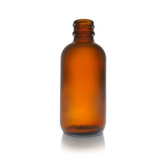 2oz Amber Glass Boston Round Bottle