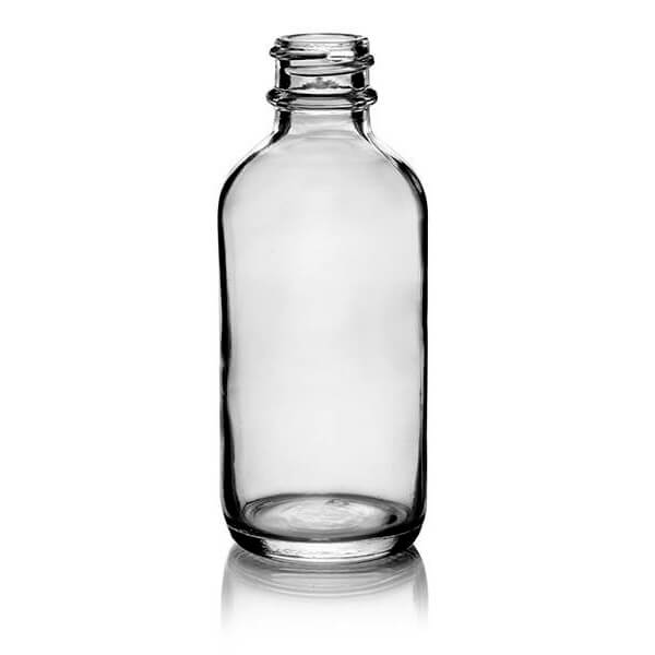 2oz Clear Boston Round Glass Bottle