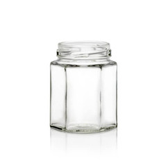 190 ml Glass Hex Jar