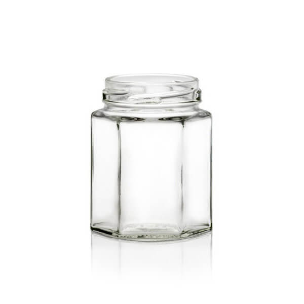 190 ml (6.4oz) Flint Hex Glass Jar
