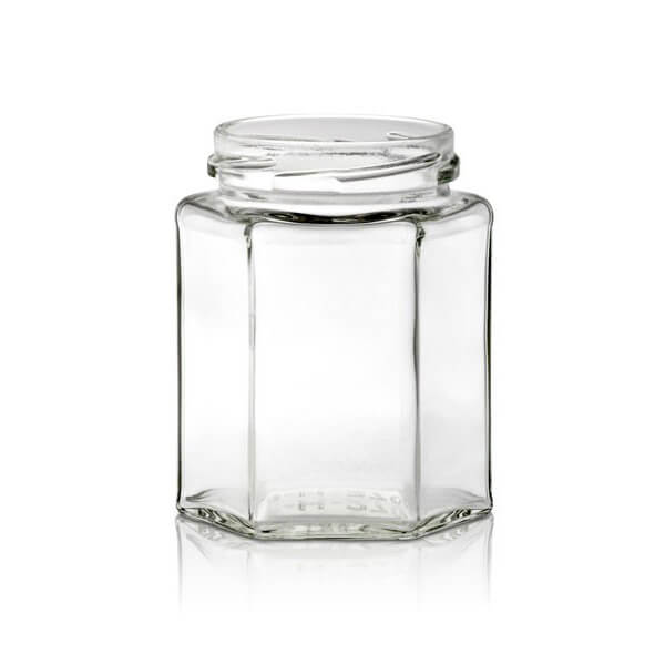 270 ml Glass Flint Hex Jar