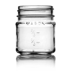 8 oz Glass Square Mason Jar