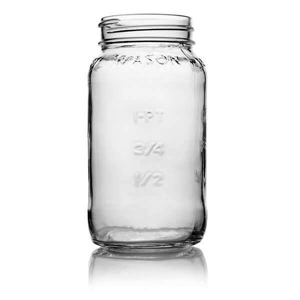 25 oz Glass Square Mason Jar