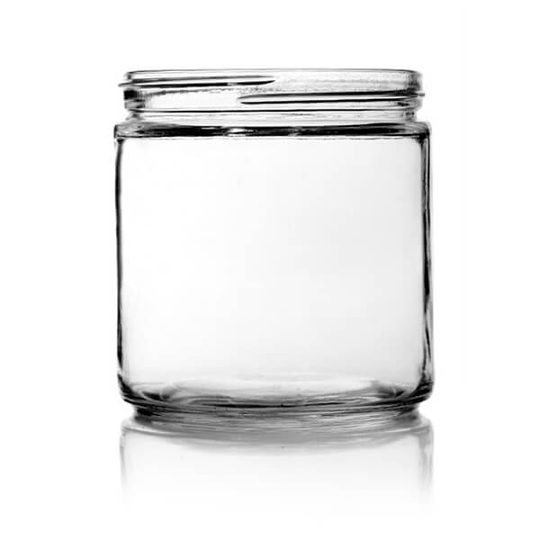 16oz Flint Straight-Sided Glass Jar