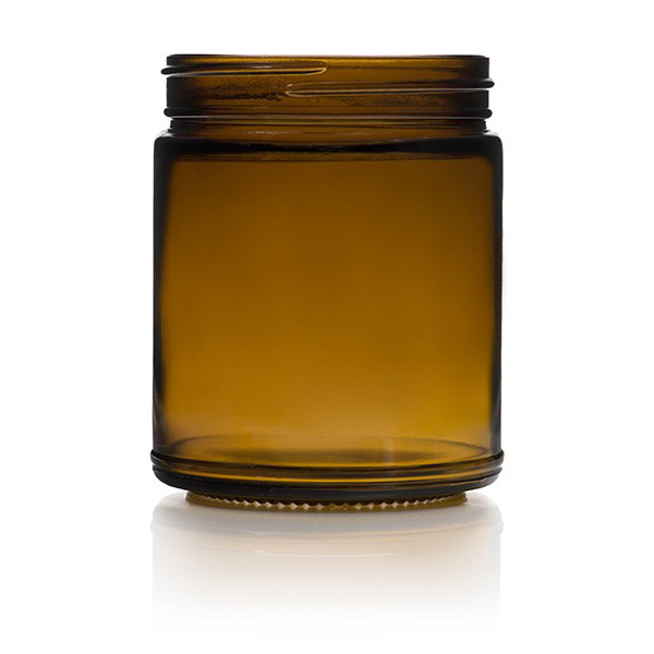 9 oz Amber Straight Sided Glass Jar