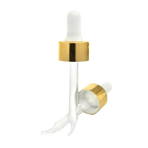 1 oz Glass Dropper Gold / White