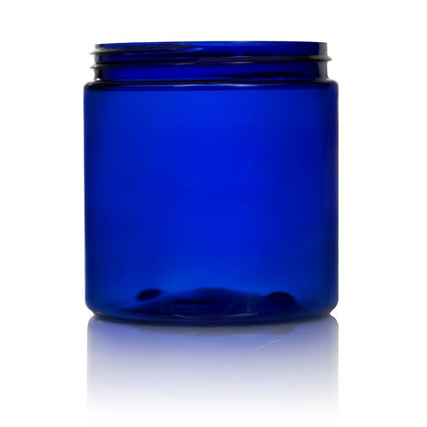 8 oz Blue Cobalt PET Plastic Jar
