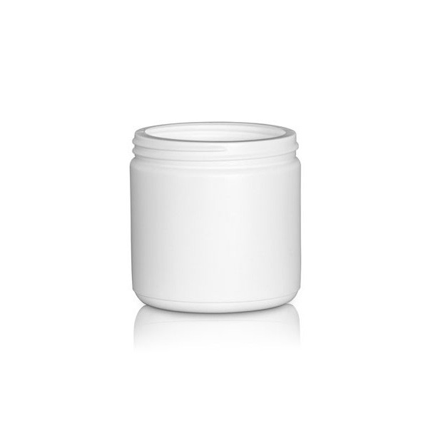 16 oz White HDPE Plastic Jar