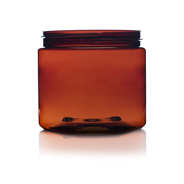 16 oz Amber PET Plastic Jar